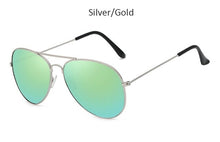 Load image into Gallery viewer, Brand mirror pilot Women Men Shades classic fashion Metal Top Fashion Eyewear Black Silver men's sunglasses zonnebril