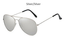 Load image into Gallery viewer, Brand mirror pilot Women Men Shades classic fashion Metal Top Fashion Eyewear Black Silver men's sunglasses zonnebril