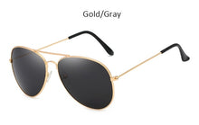 Load image into Gallery viewer, Brand mirror pilot Women Men Shades classic fashion Metal Top Fashion Eyewear Black Silver men's sunglasses zonnebril