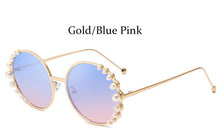 Load image into Gallery viewer, Oversized Round Sunglasses Luxury pearl Brand designer