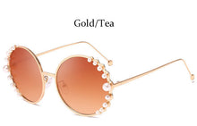 Load image into Gallery viewer, Oversized Round Sunglasses Luxury pearl Brand designer