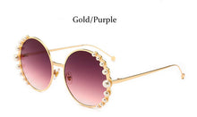 Load image into Gallery viewer, Oversized Round Sunglasses Luxury pearl Brand designer