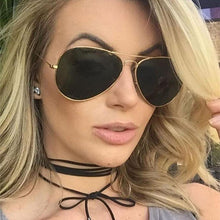 Load image into Gallery viewer, Brand mirror pilot Women Men Shades classic fashion Metal Top Fashion Eyewear Black Silver men's sunglasses zonnebril