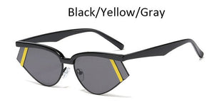 Cat Eye semi Rimless Sunglasses Eyewear UV400