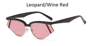 Cat Eye semi Rimless Sunglasses Eyewear UV400