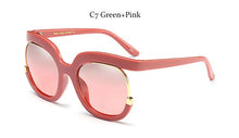 Load image into Gallery viewer, luxury Oversized Square Gradient Sunglasses Women Men Half frame metal Famous Brand Designer Sun glasses Female UV400 Shades