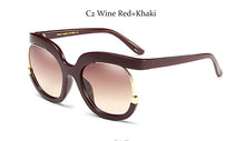 Load image into Gallery viewer, luxury Oversized Square Gradient Sunglasses Women Men Half frame metal Famous Brand Designer Sun glasses Female UV400 Shades