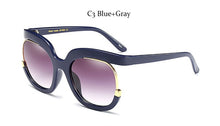Load image into Gallery viewer, luxury Oversized Square Gradient Sunglasses Women Men Half frame metal Famous Brand Designer Sun glasses Female UV400 Shades