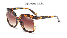 Load image into Gallery viewer, luxury Oversized Square Gradient Sunglasses Women Men Half frame metal Famous Brand Designer Sun glasses Female UV400 Shades
